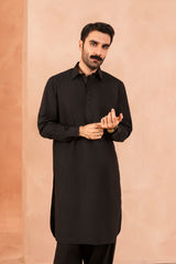 Premium Raven Black Kameez Shalwar
