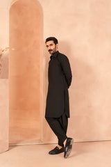 Premium Raven Black Kameez Shalwar