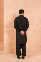 Premium Raven Black Kameez Shalwar