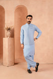 Azure Blue Kameez Trouser with Blended Waistcoat