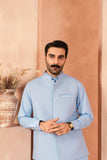Azure Blue Kameez Trouser with Blended Waistcoat