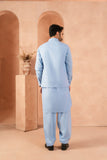 Azure Blue Kameez Trouser with Blended Waistcoat