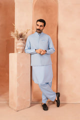 Azure Blue  Blended Waistcoat