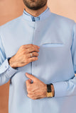 Azure Blue Kameez Trouser with Blended Waistcoat