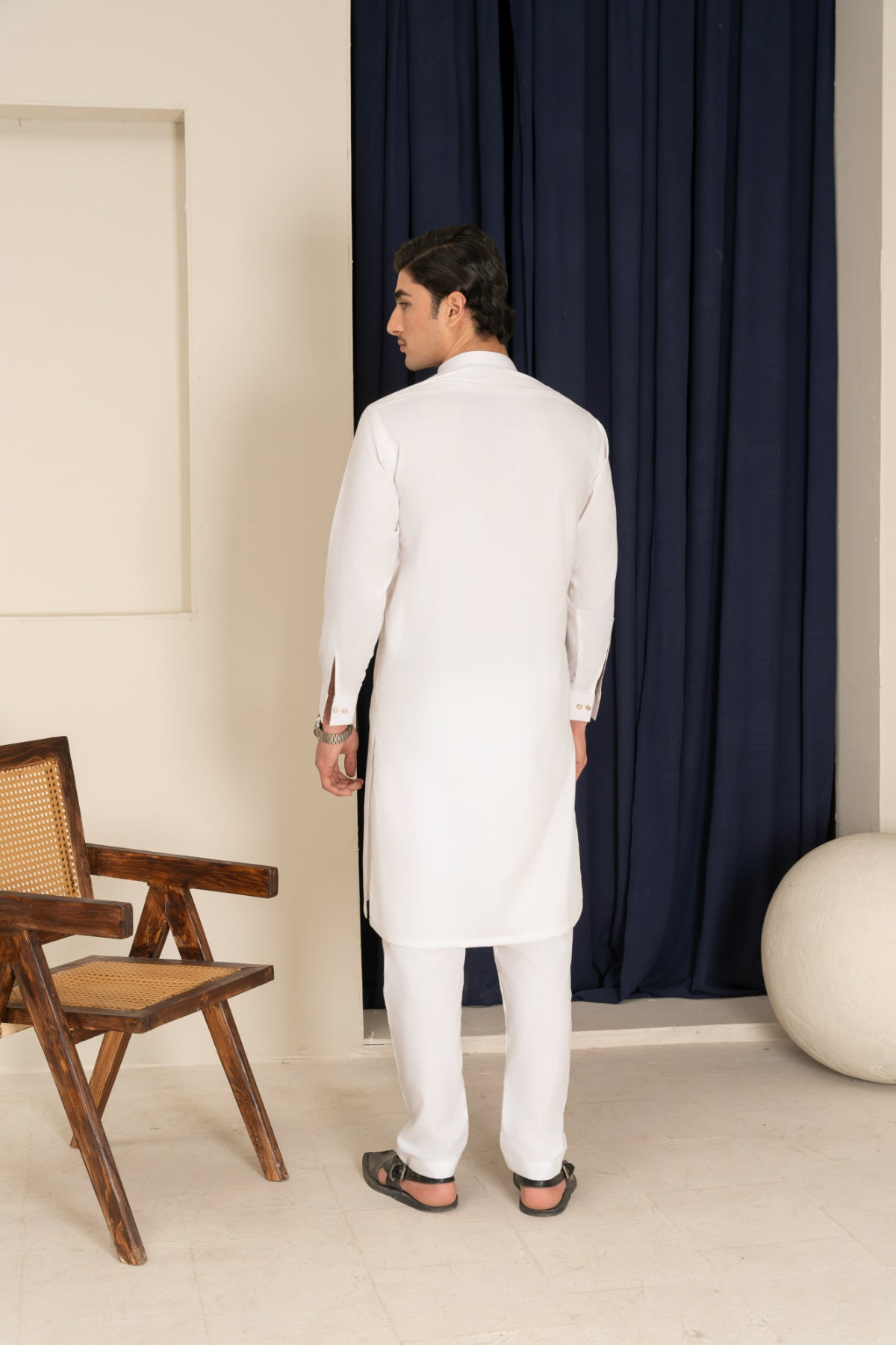 Embroidered Egg White Kurta Trouser