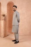 Grey Steel Grey Kameez Trouser with Blended Waistcoat