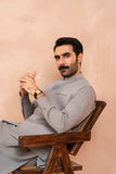 Grey Steel Grey Kameez Trouser with Blended Waistcoat